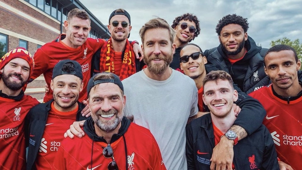 Calvin Harris Spins From the Top of Liverpool’s Victory Bus During Premier League Title Parade