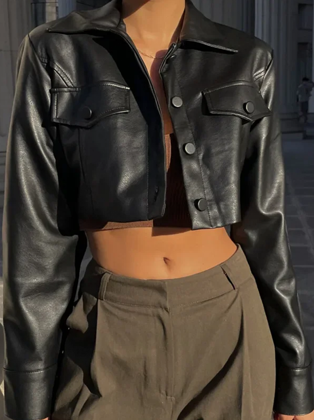 Black Short Leather Jacket