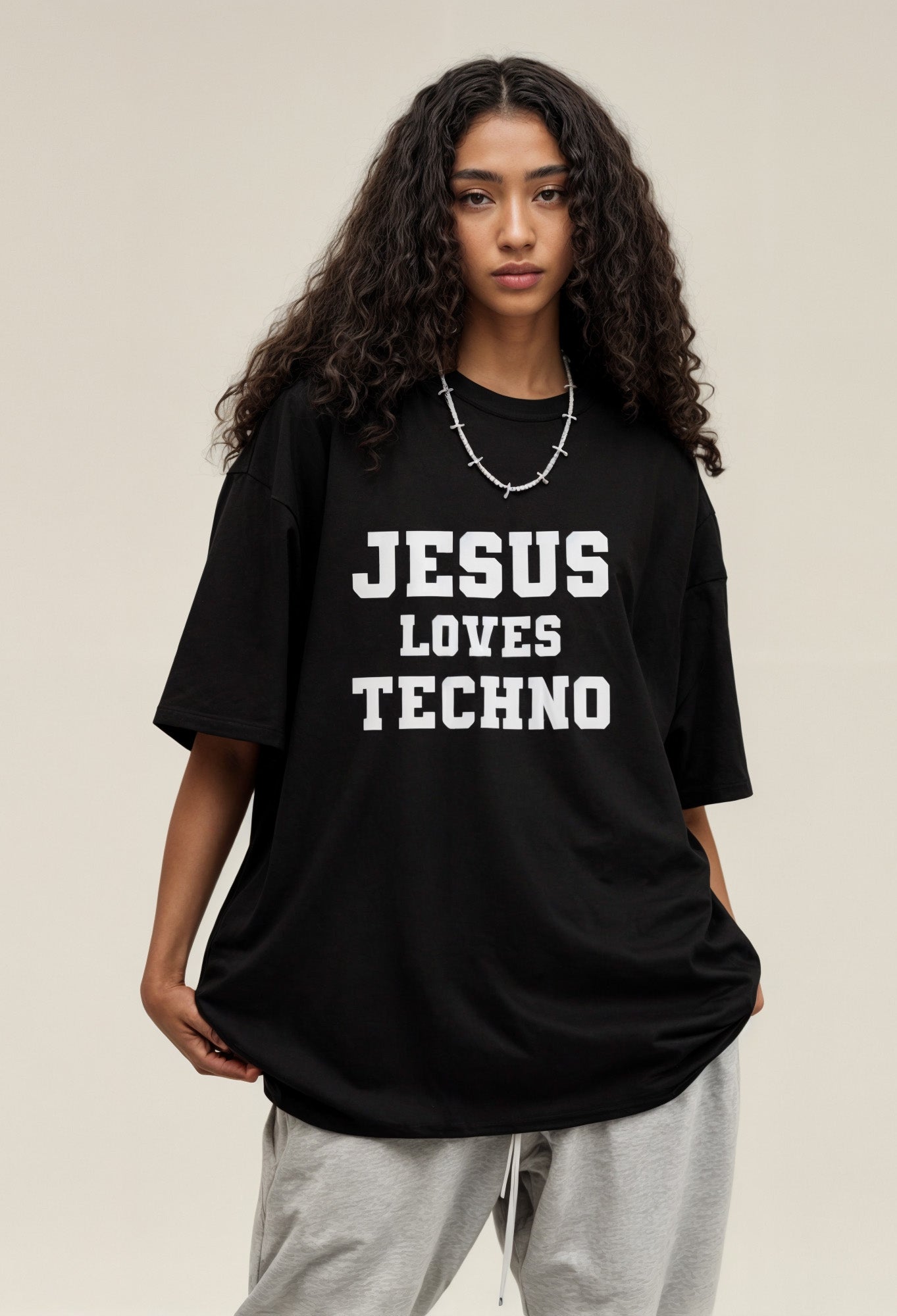 JC Loves Techno - Oversized Crew