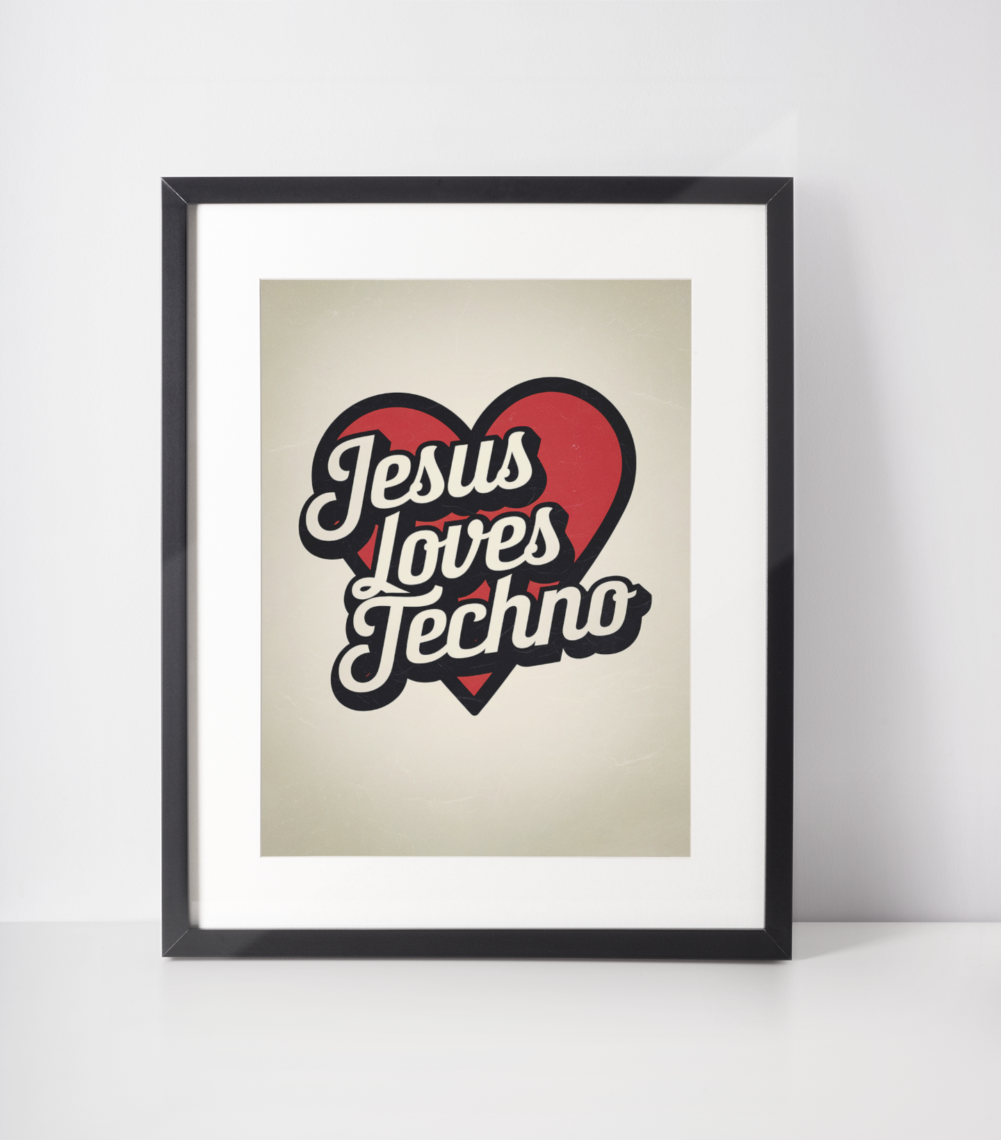 Jesus Loves Techno Poster