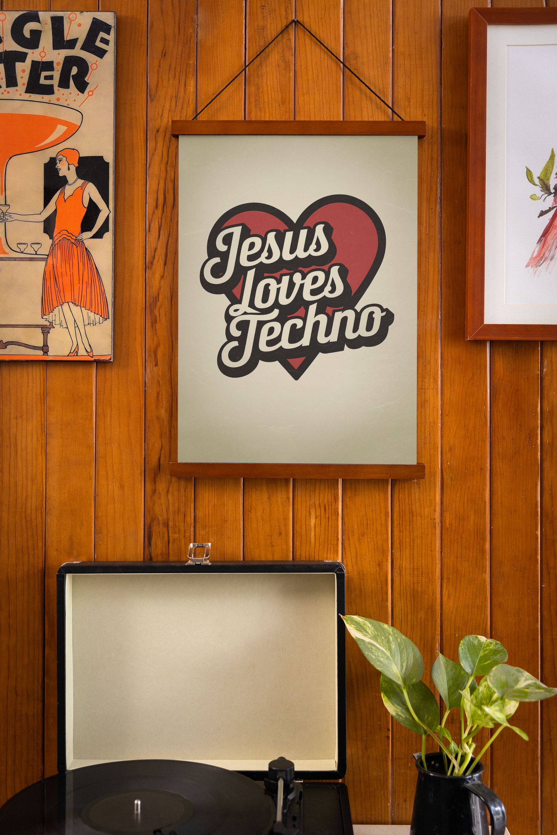 Jesus Loves Techno Poster