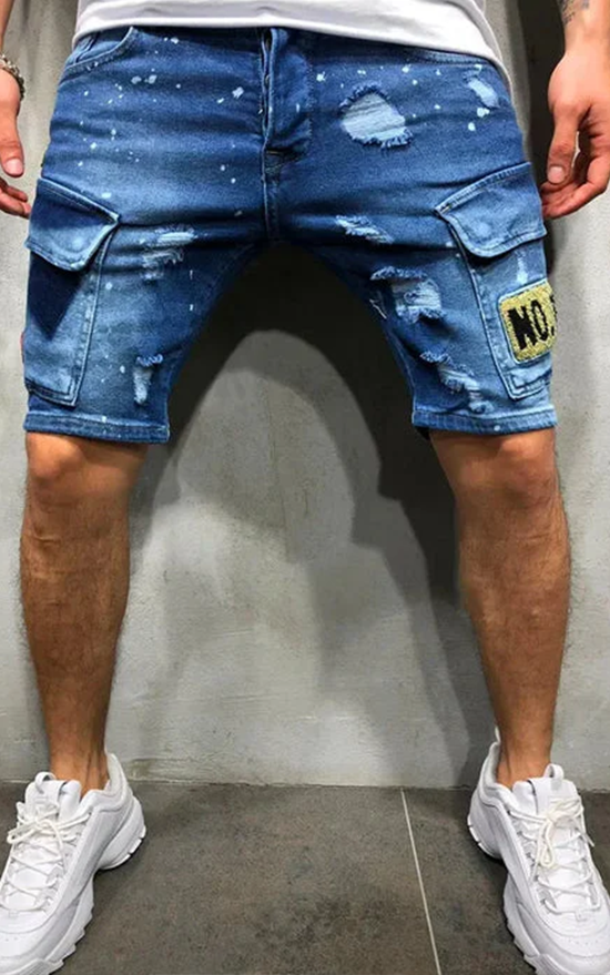 Stretch Straight Denim Shorts