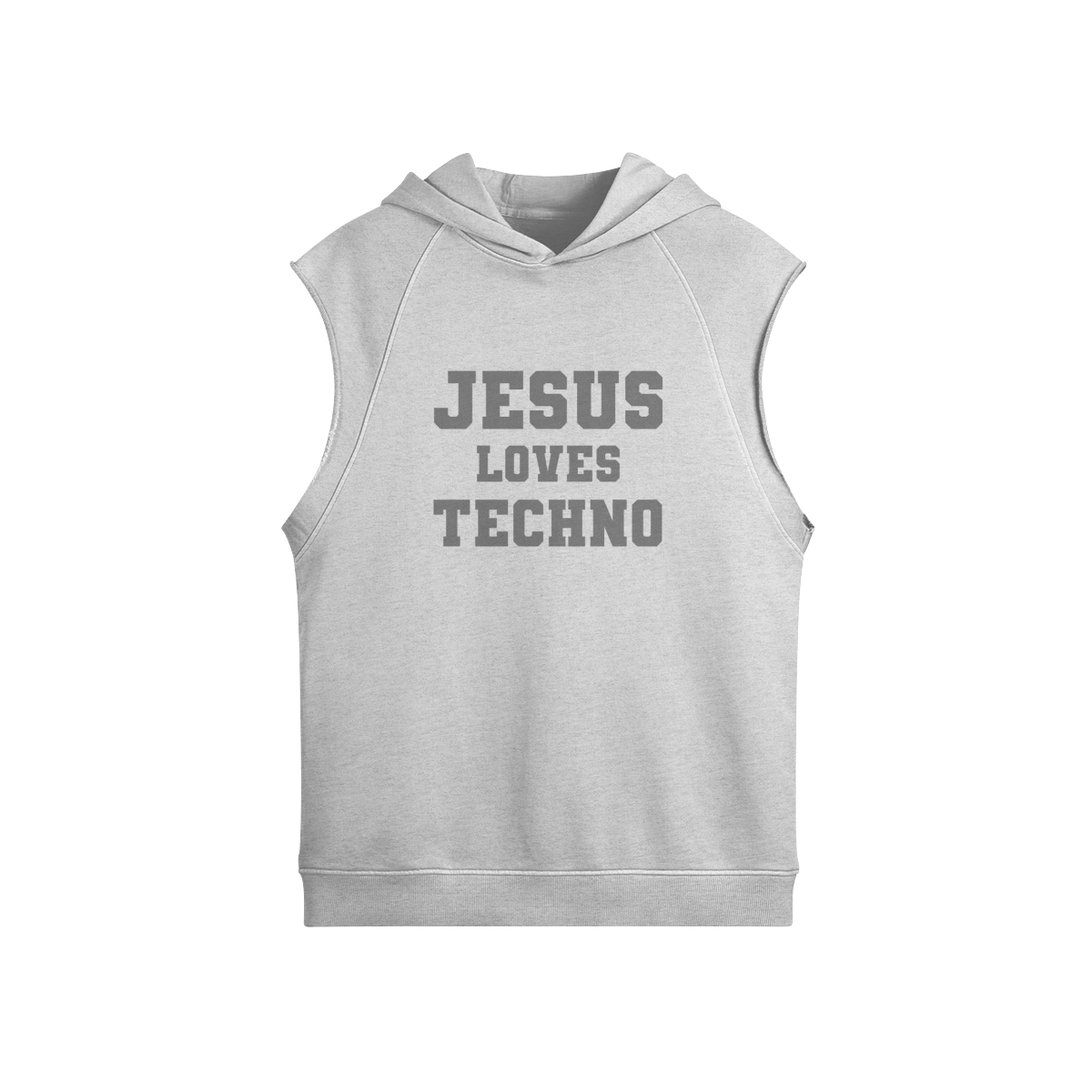 JC Loves Techno - Sleeveless Hoodie