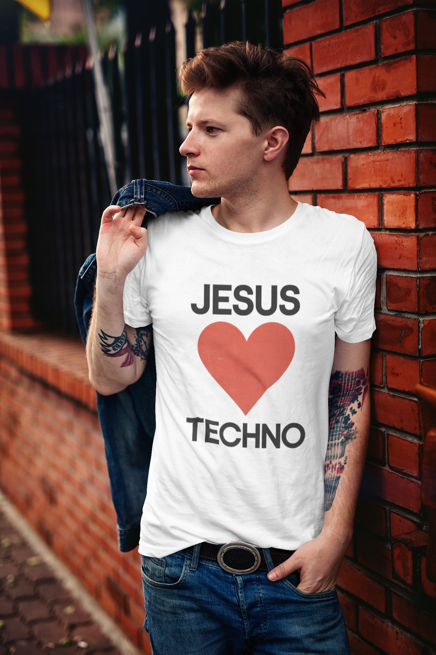 Jesus Hearts Techno T-Shirt