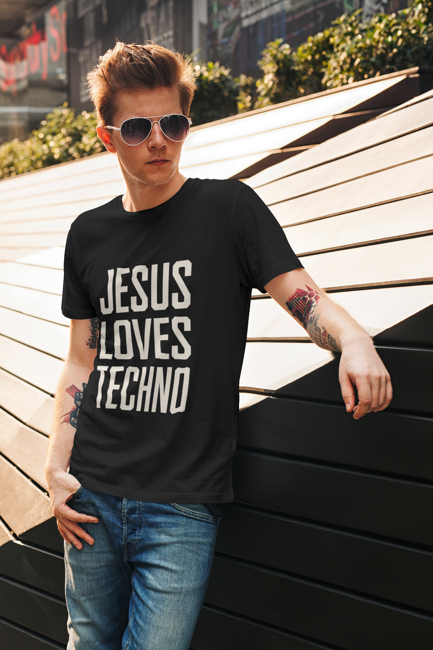 Jesus Loves Techno Unisex t-shirt