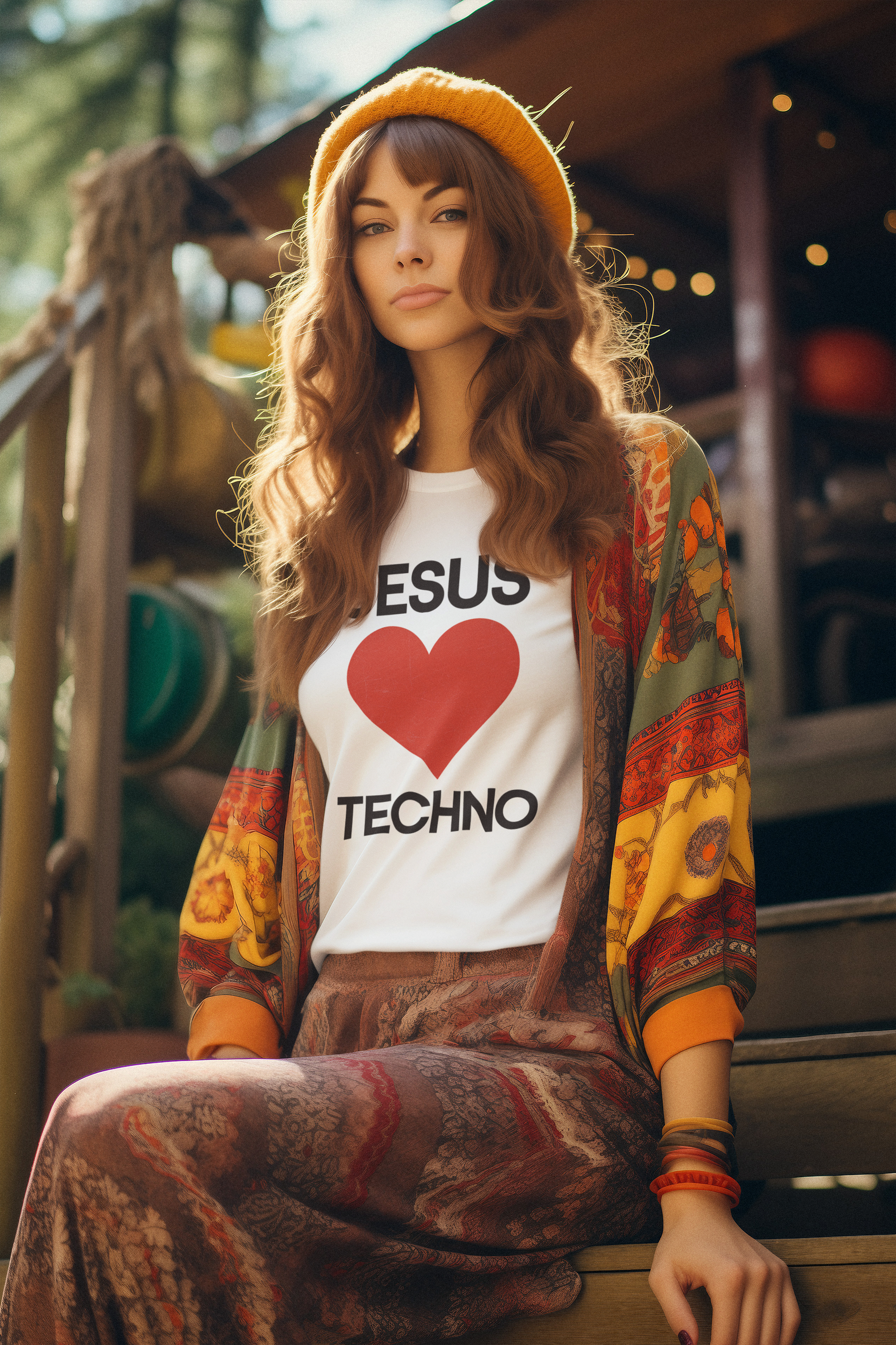 Jesus Hearts Techno T-Shirt