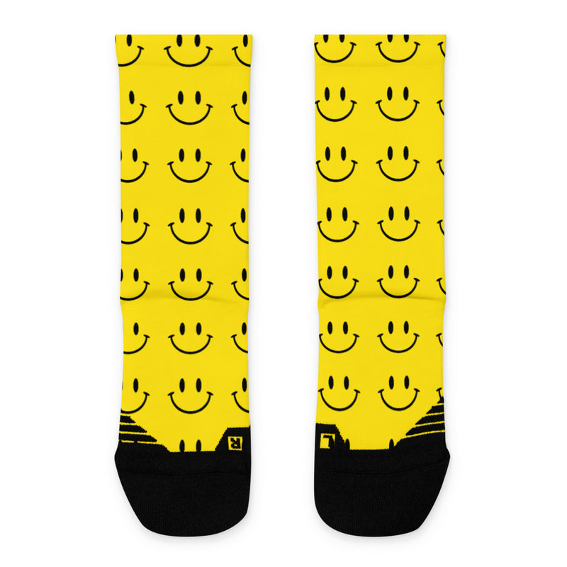 Yellow Smiley - Basketball socks