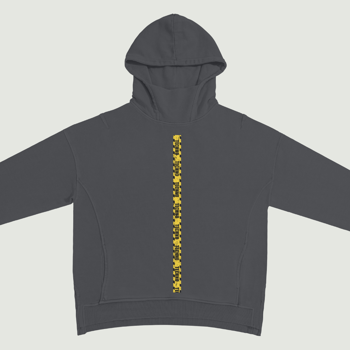 Techno Tape Hem Turtleneck Hoodie