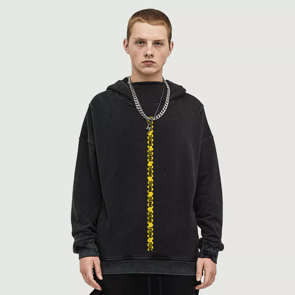 Techno Tape Hem Turtleneck Hoodie